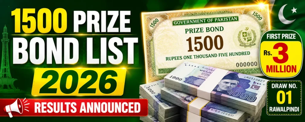1500 Prize Bond List 2026