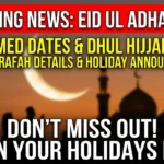 Eid ul Adha Holidays 2026 Expected Dates, Dhul Hijjah Moon & Day of Arafah Details