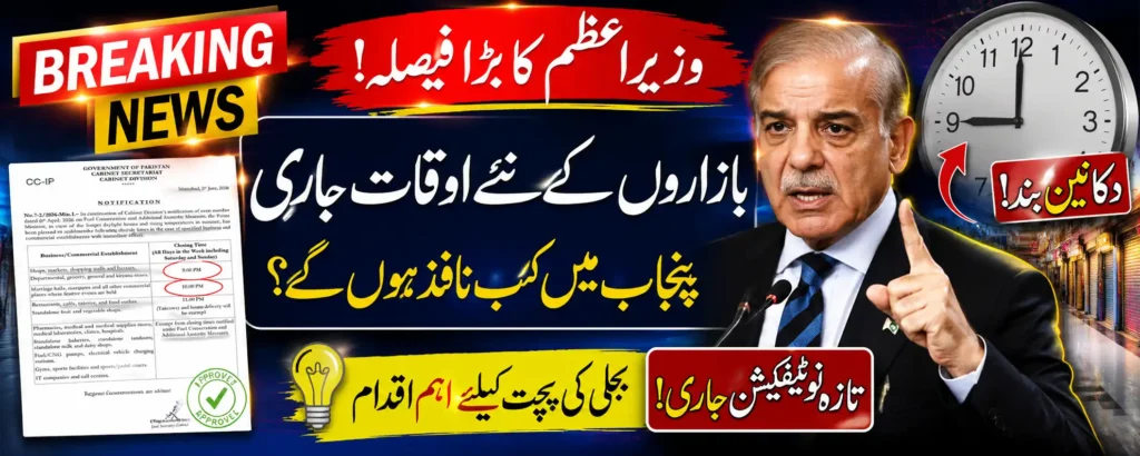 Punjab May Enforce New Business Closing Timings After Federal Approval